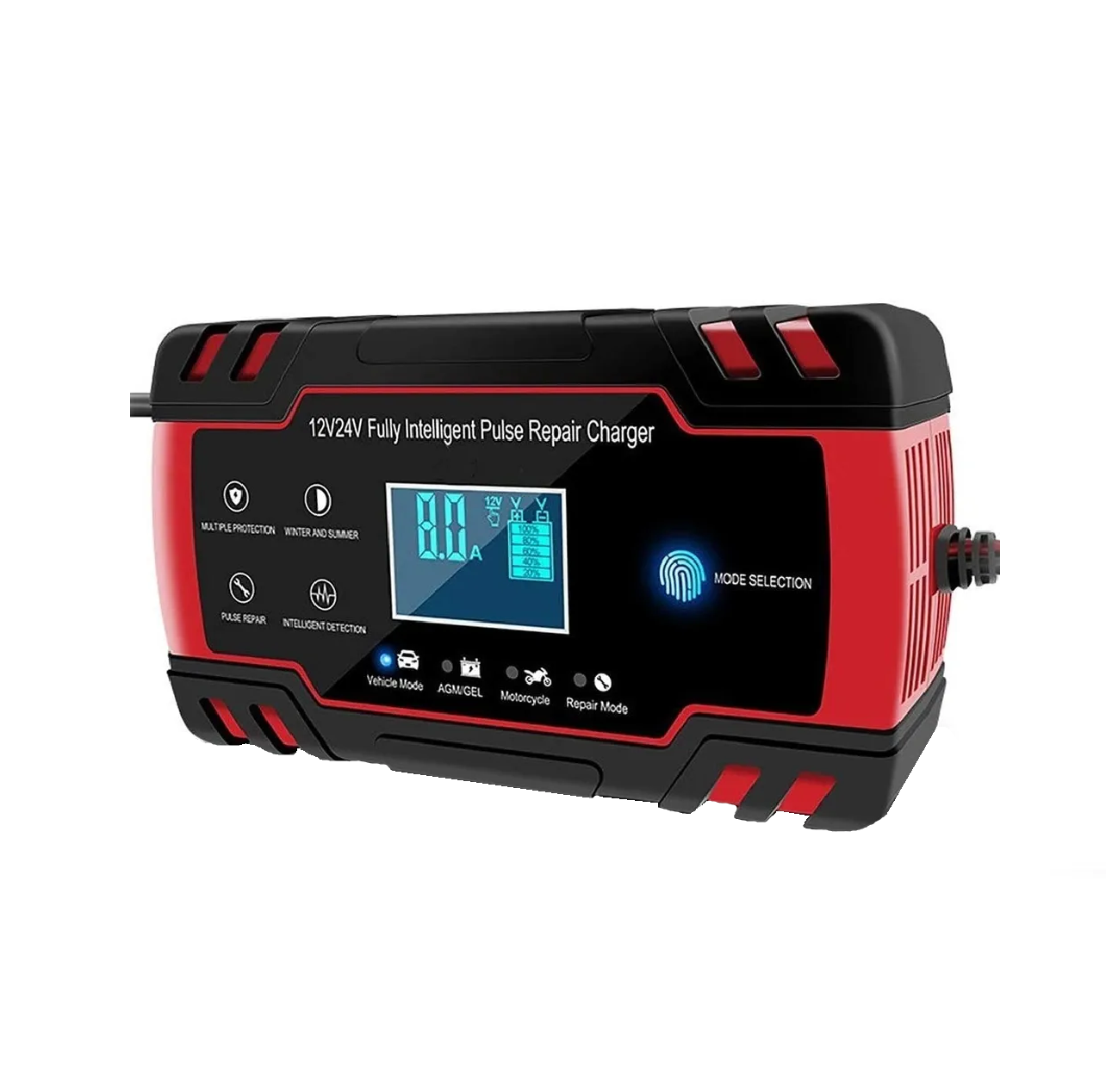 Cargador de Batería Inteligente Eo Safe Imports ESI-198 color Rojo 12 V 8 A 24 V 4 A