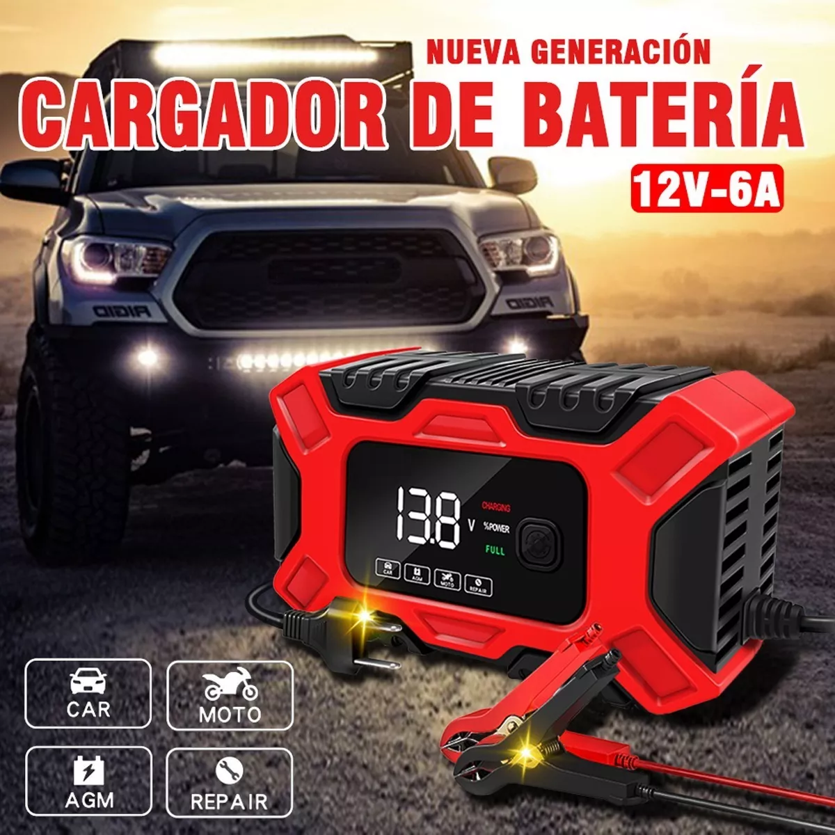 Foto 3 pulgar | Cargador Rápido para Batería de Coche 12v 6a Eo Safe Imports Esi-4335