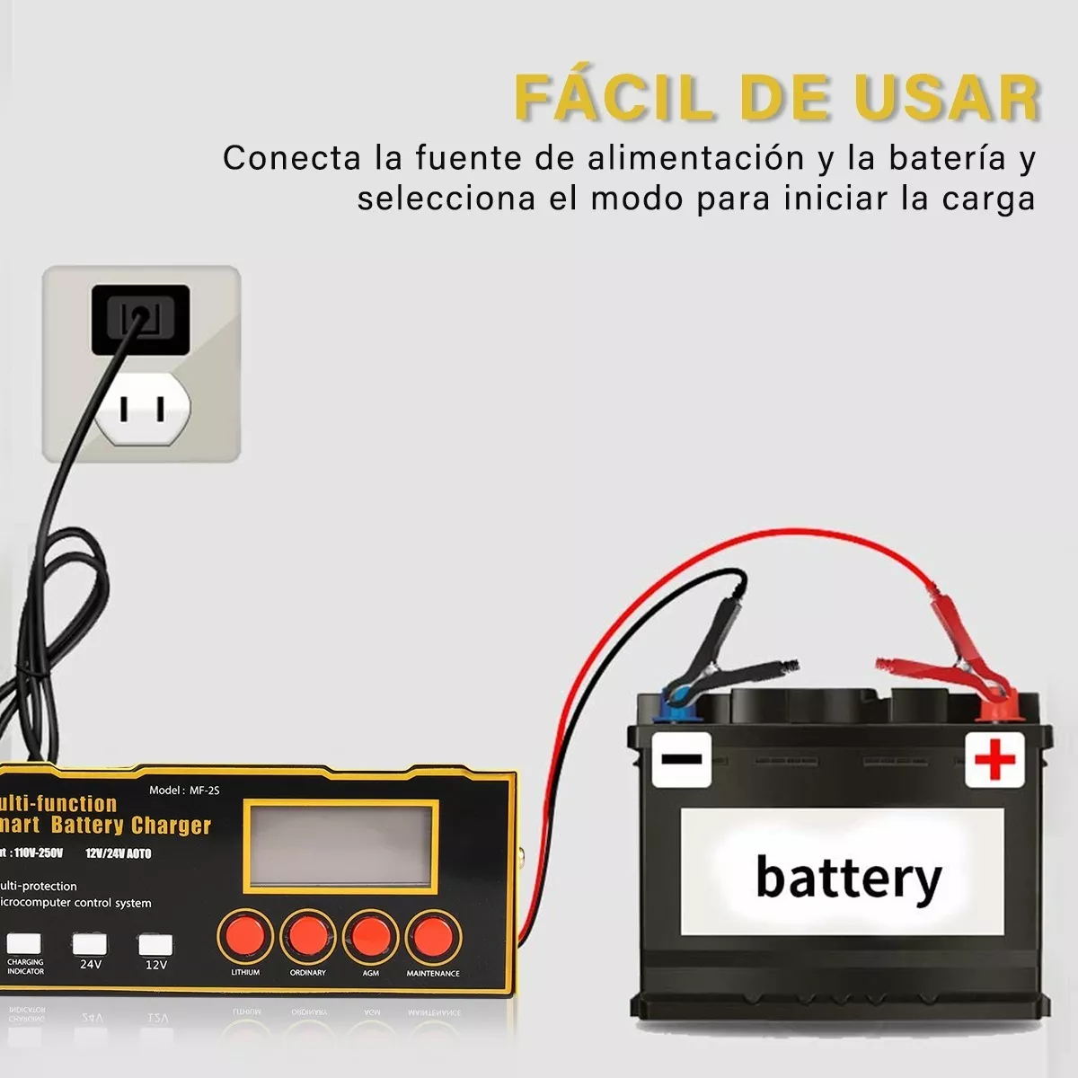 Foto 3 pulgar | Cargador De Batería Inteligente Y Automático De 12v/12a