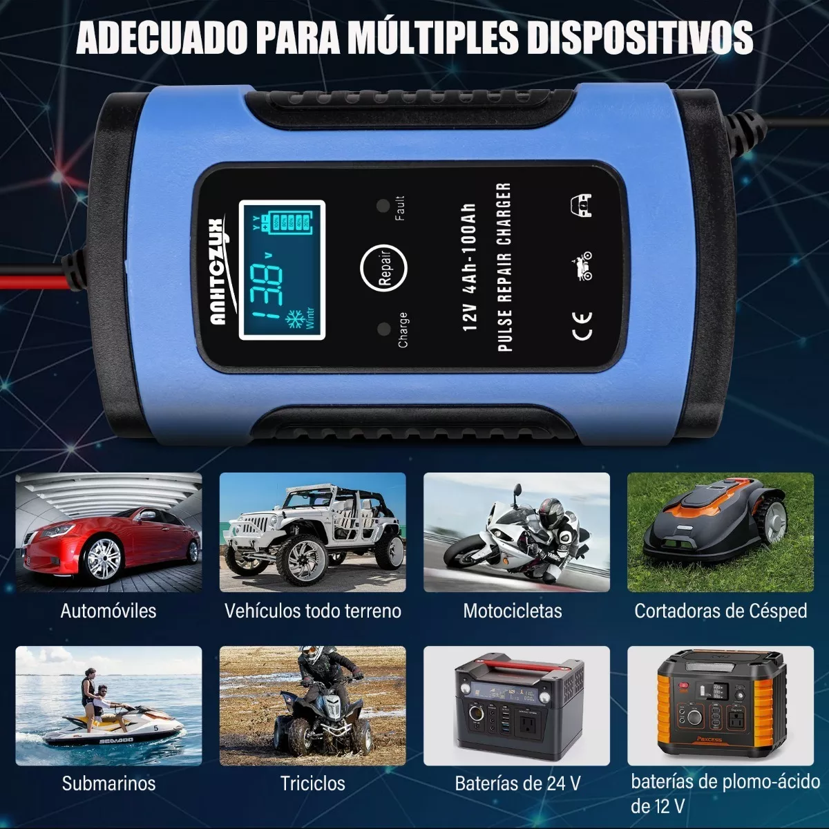 Foto 3 | Cargador Inteligente para Batería de Coche de Moto Eo Safe Imports Esi-6632 color Azul