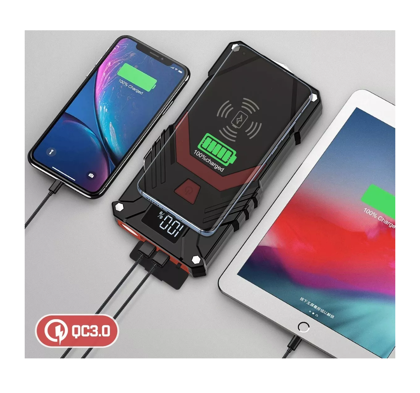 Foto 3 pulgar | Arrancador de Coche 2500 A 24000 Mah Belug para 8 Cilindros con Lcd color Negro