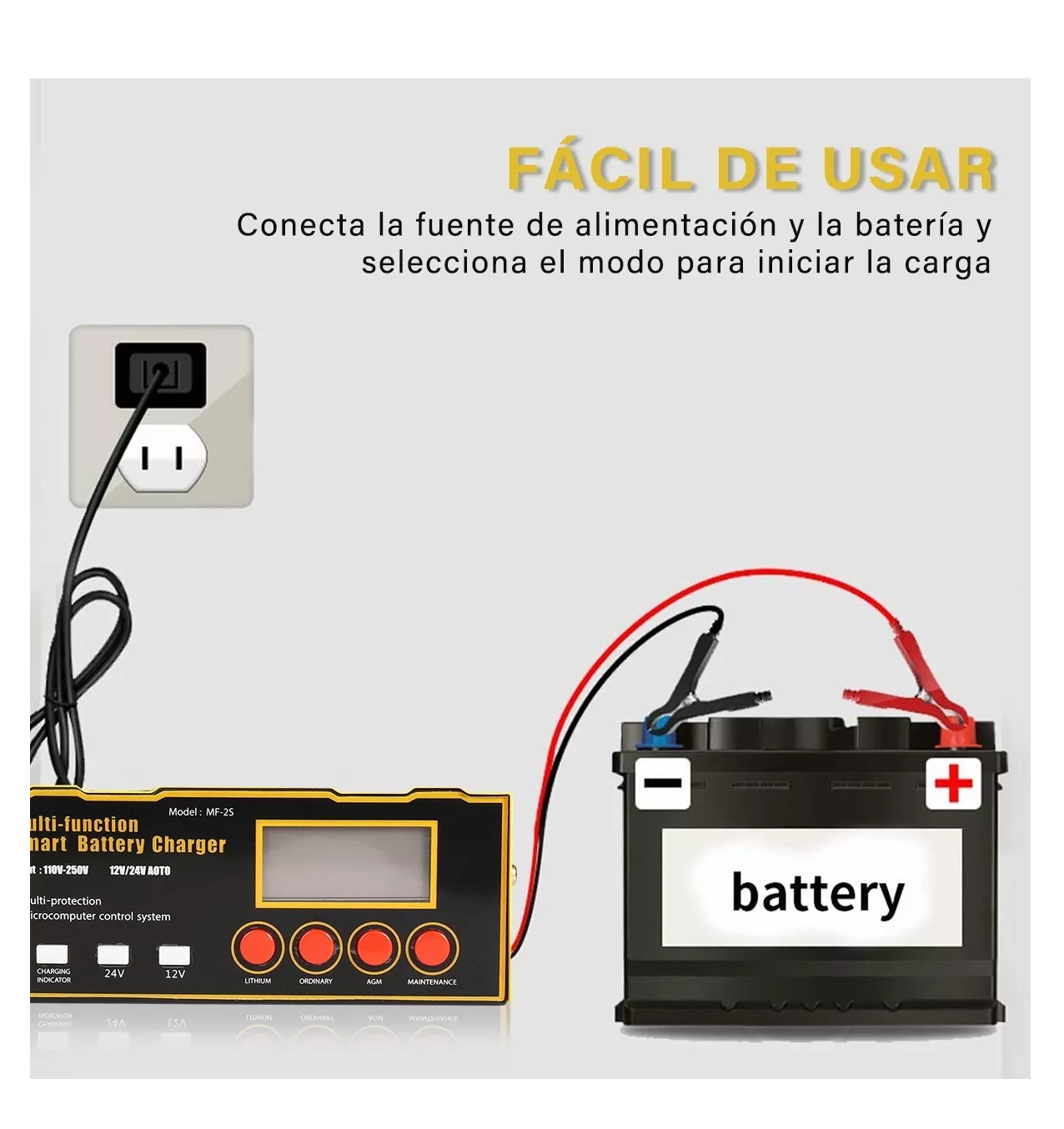 Foto 3 pulgar | Cargador de Batería Inteligente y Automático de 12v/12a Belug