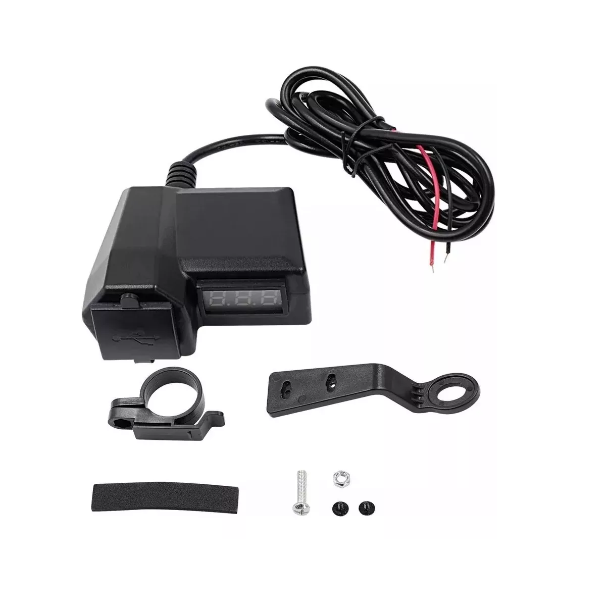 Cargador De Celular Usb Con Pantalla De Voltaje Para Moto Eo Safe Imports Esi-12047 Negro