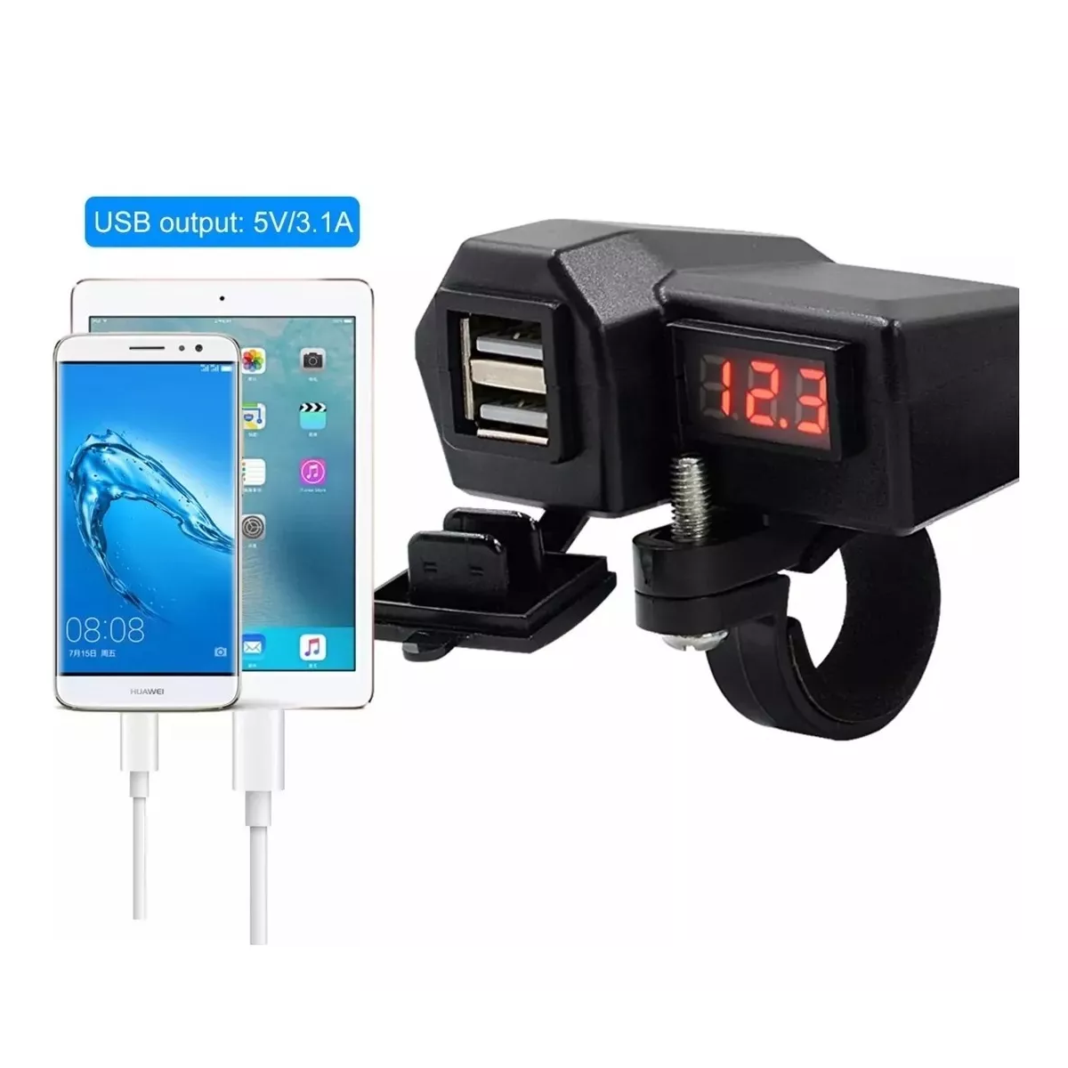 Foto 4 pulgar | Cargador De Celular Usb Con Pantalla De Voltaje Para Moto Eo Safe Imports Esi-12047 Negro