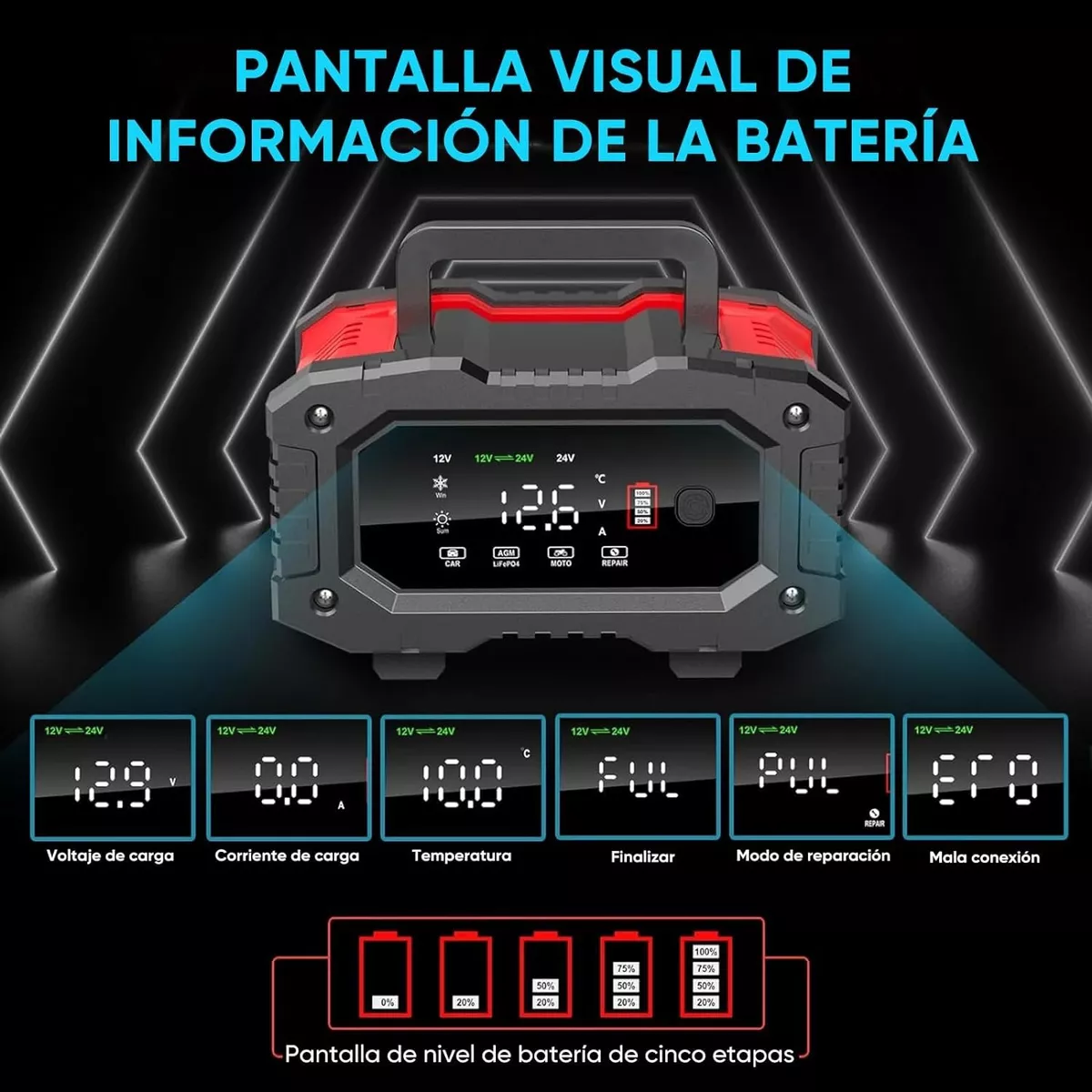 Foto 4 pulgar | Restaurador De Baterías De Alta Potencia Para Vehículos  Eo Safe Imports Esi-12274 Multicolor