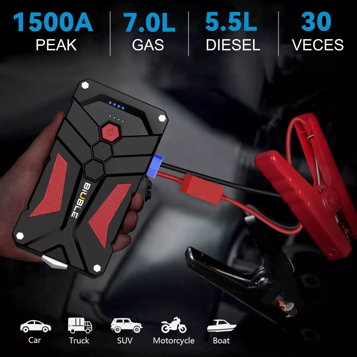 Foto 3 pulgar | Arrancador de Coche Portátil con 8 Protecciones de Seguridad 15800mAh