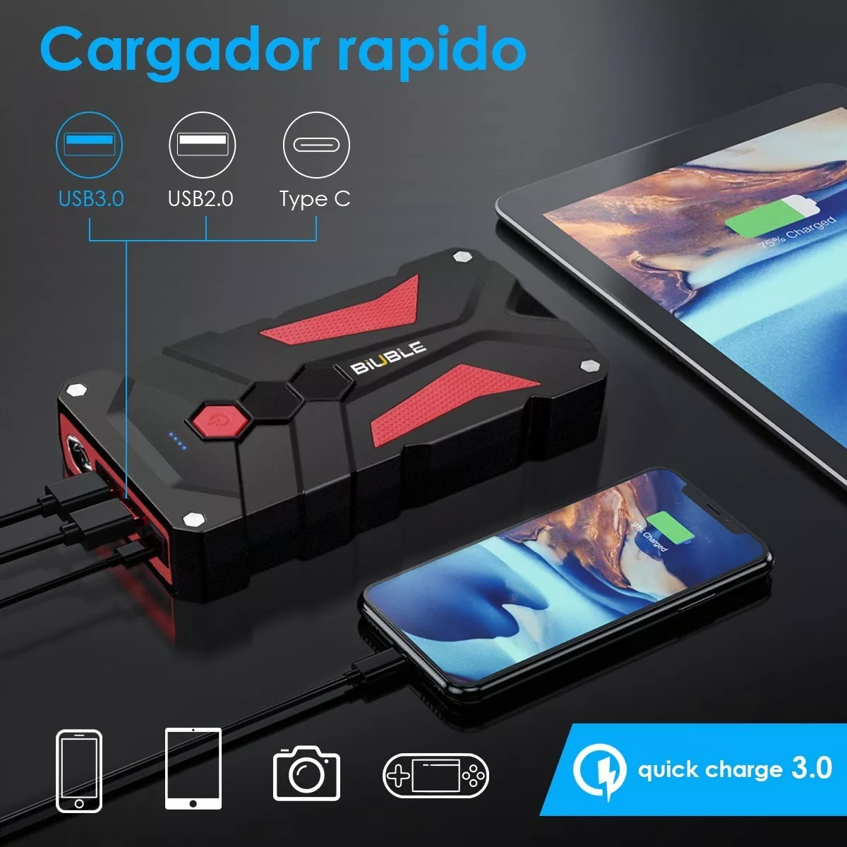 Foto 4 pulgar | Arrancador de Coche Portátil con 8 Protecciones de Seguridad 15800mAh