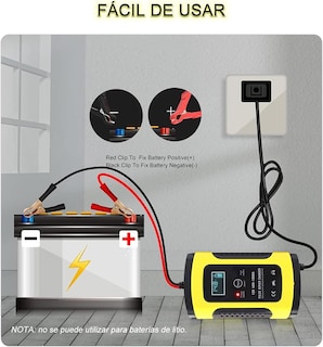 Foto 3 | Cargador De Batería De Auto 12v 6a Con Lcd Pantalla Ajuste Inteligente De Corriente Para Cargar Y Proteger La Batería