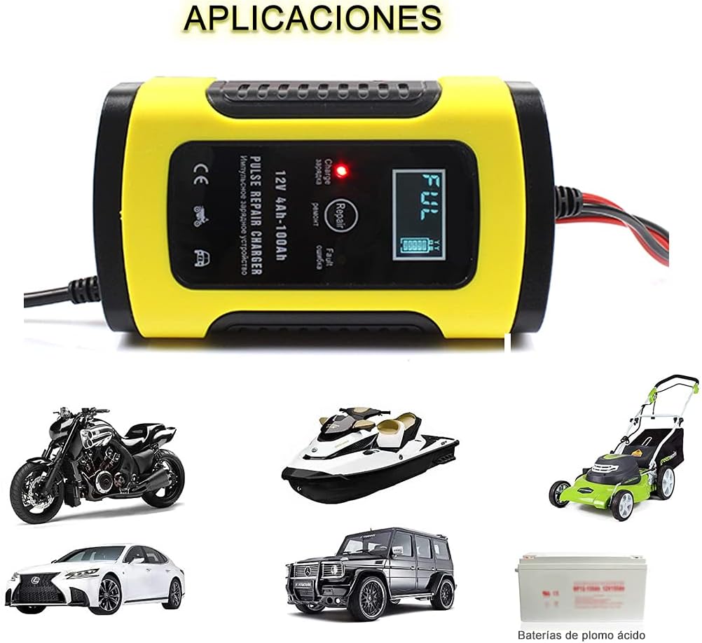 Foto 8 pulgar | Cargador De Batería De Auto 12v 6a Con Lcd Pantalla Ajuste Inteligente De Corriente Para Cargar Y Proteger La Batería