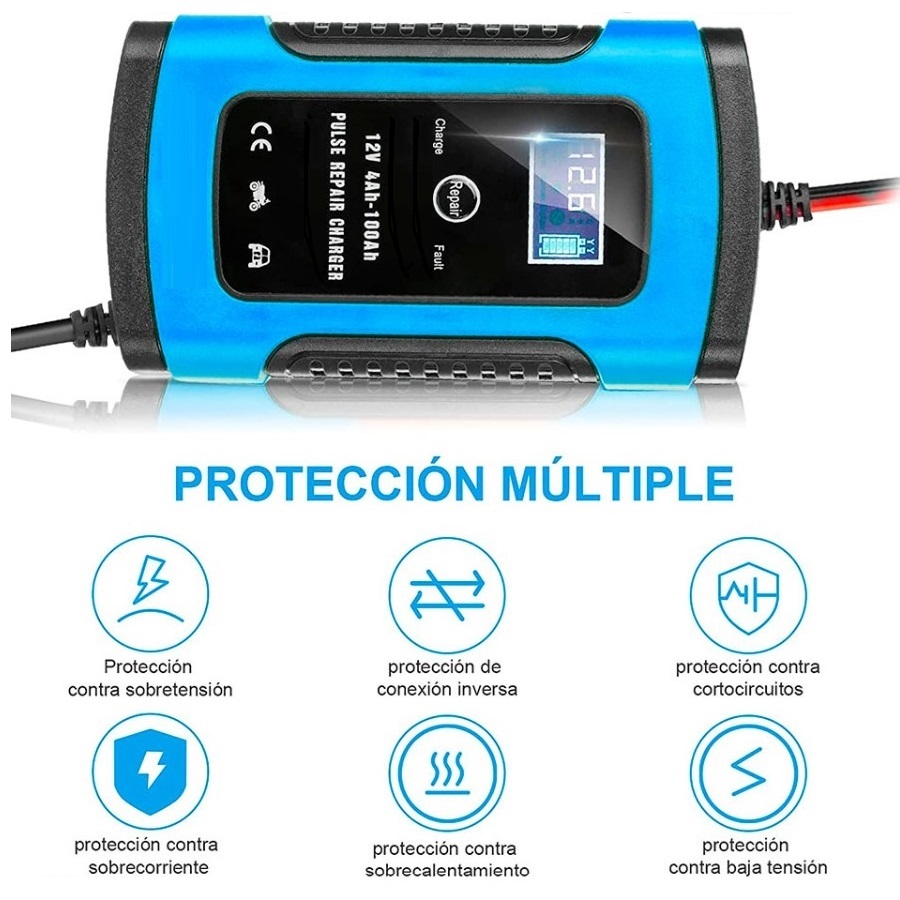 Foto 6 pulgar | Cargador Inteligente De Baterias Para Auto, Moto, Suv Yo Vehiculo Ligero 12v