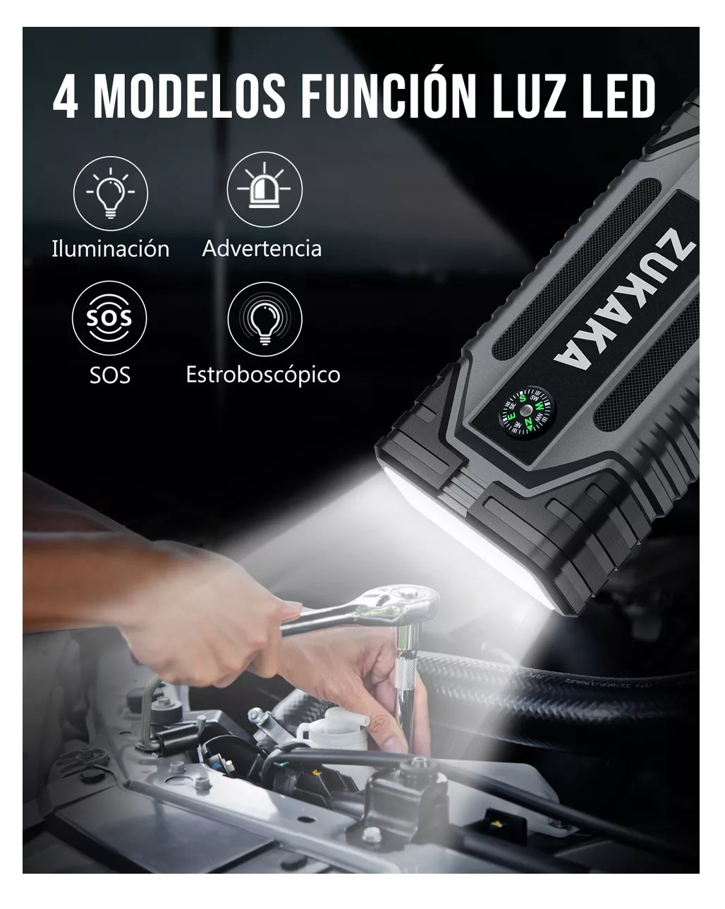 Foto 5 pulgar | Arrancador de Baterías para Auto 26800 Mah Negro