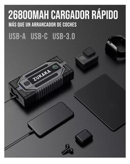 Foto 5 | Arrancador de Baterías para Auto 26800 Mah Negro