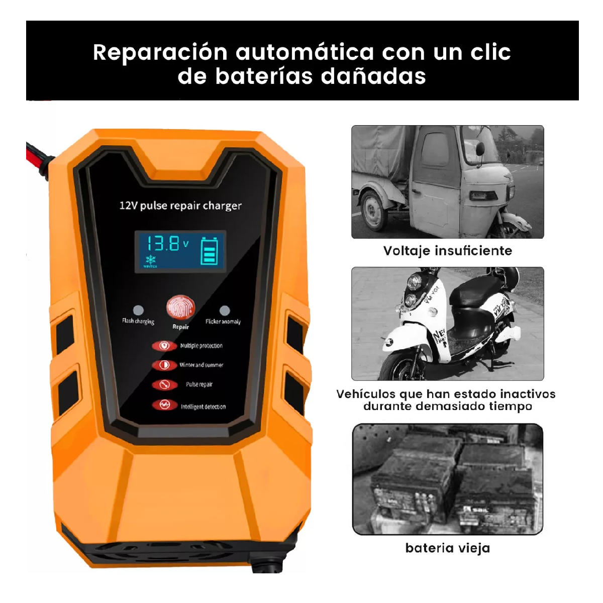 Foto 2 | Cargador Rápido Para Batería De Coche Inteligente 12v 6a