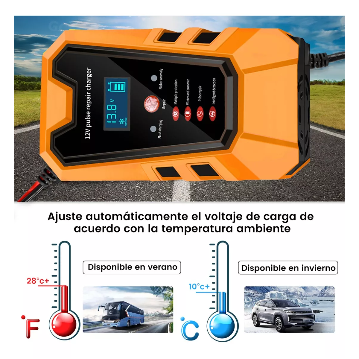 Foto 5 pulgar | Cargador Rápido Para Batería De Coche Inteligente 12v 6a