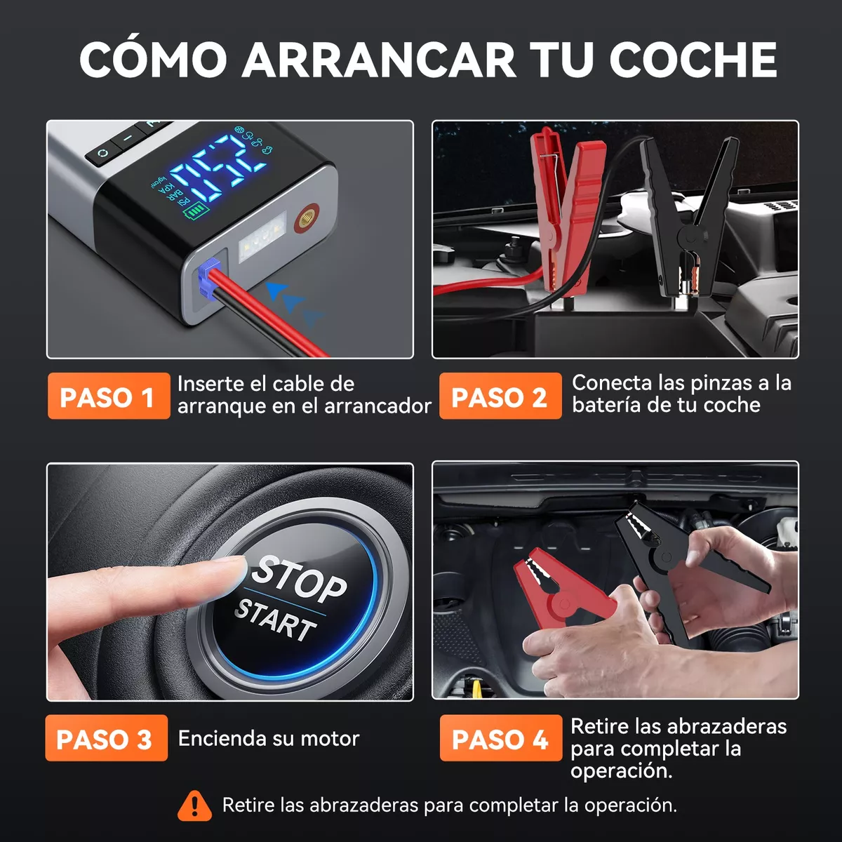 Foto 4 pulgar | Arrancador De Batería De Auto Con Compresor De Aire 150psi Eo Safe Imports Esi-14889 Multicolor