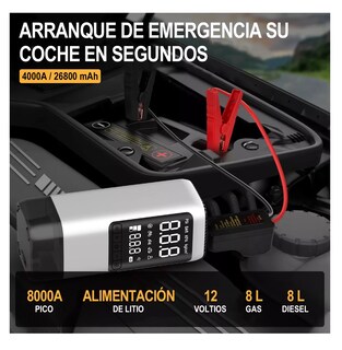 Foto 2 | Arrancador De Bateria De Auto Portátil 4000a Inflador 150psi Gris