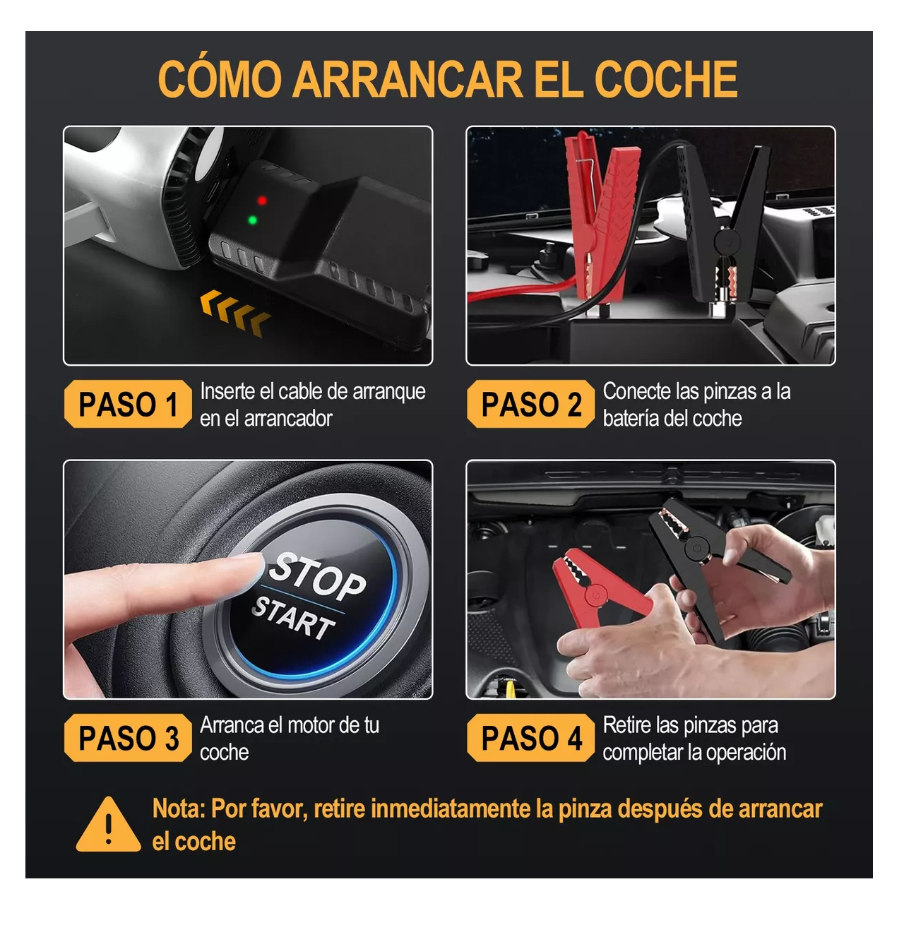 Foto 6 pulgar | Arrancador De Bateria De Auto Portátil 4000a Inflador 150psi Gris