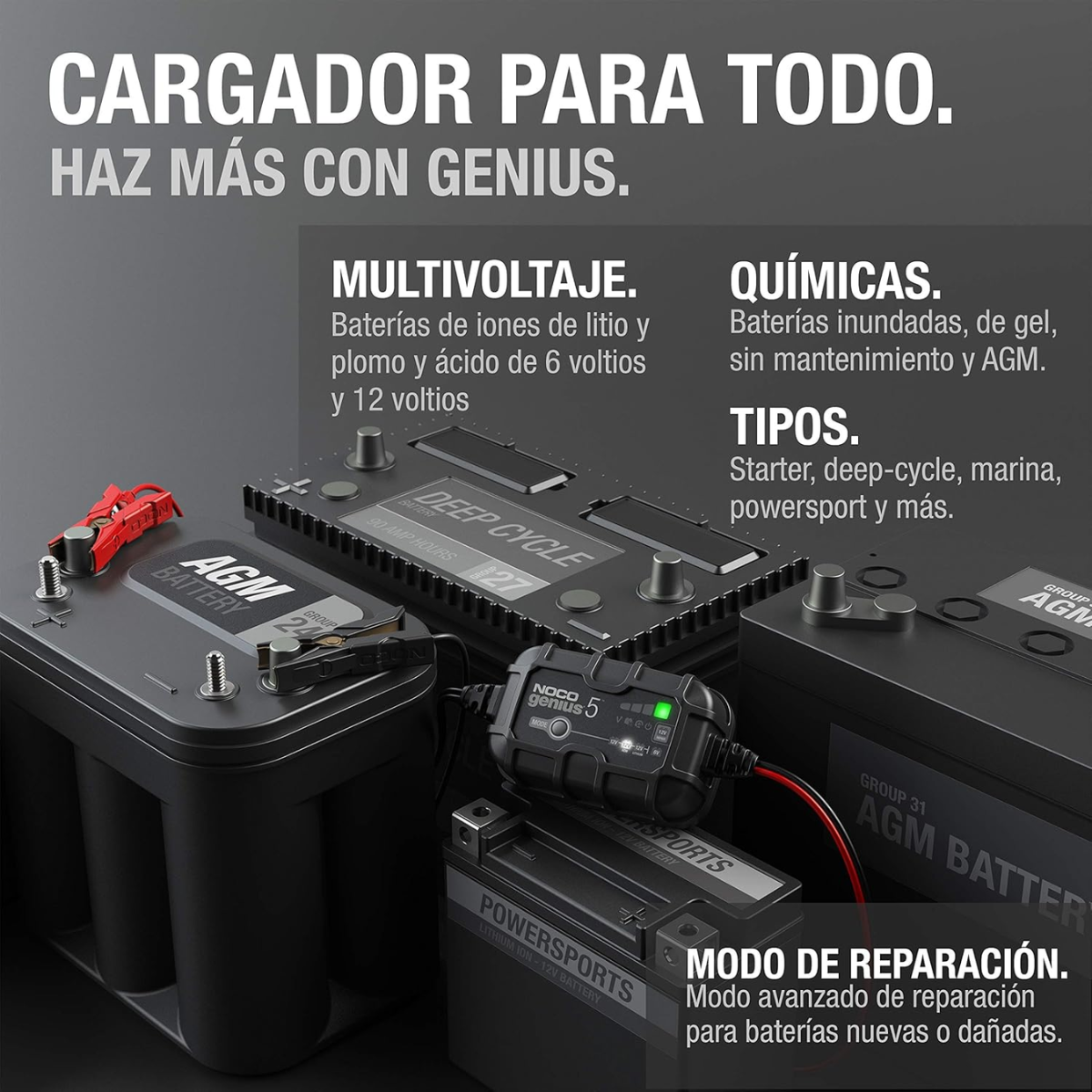 Foto 5 | Cargador Batería De Auto Noco Genius 5 6v - 12v ‎litio Ion