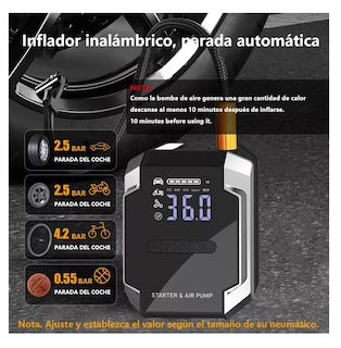 Foto 3 | Arrancador De Batería De Auto Con Compresor De Aire 150psi Negro