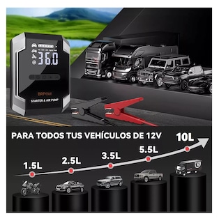 Foto 4 | Arrancador De Batería De Auto Con Compresor De Aire 150psi Negro