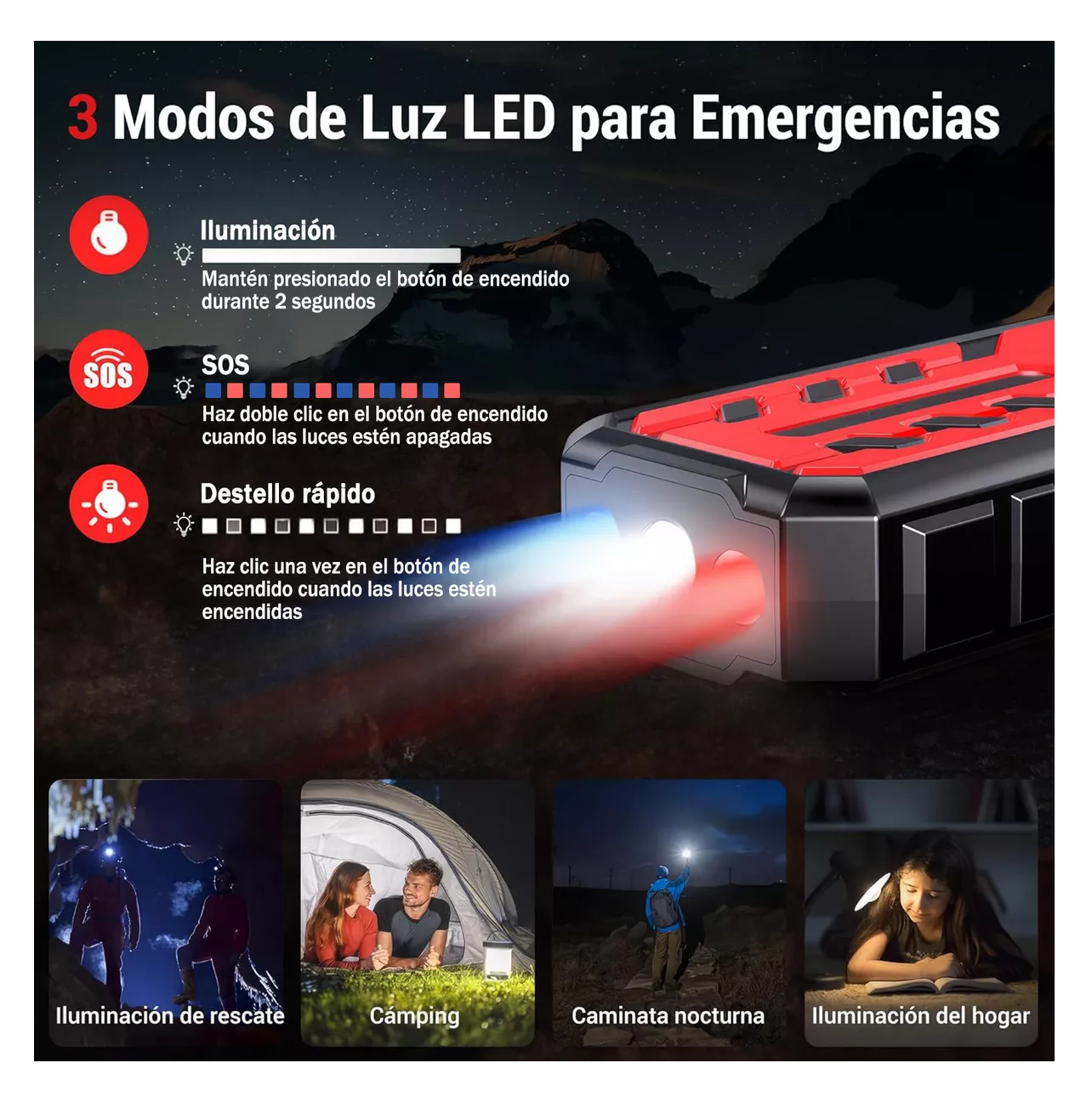 Foto 5 | Arrancador De Coches, Arrancador De Baterias De Auto Negro/rojo