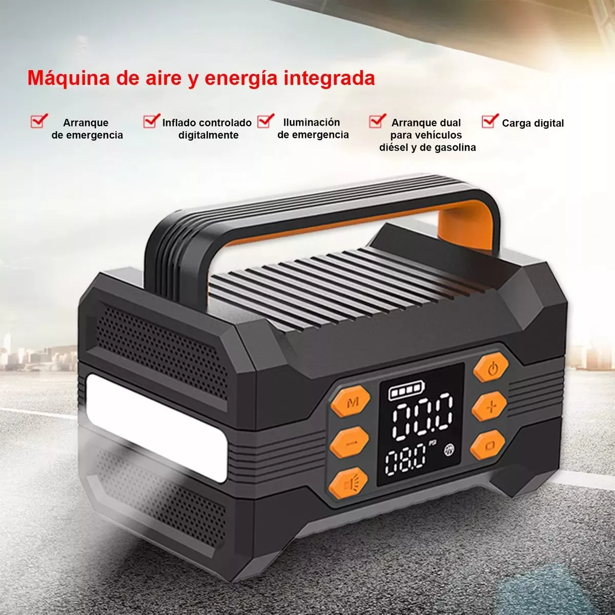 Foto 3 pulgar | Arrancador De Batería De Auto Portátil Inflador Rápido Eo Safe Imports Esi-18022 Negro