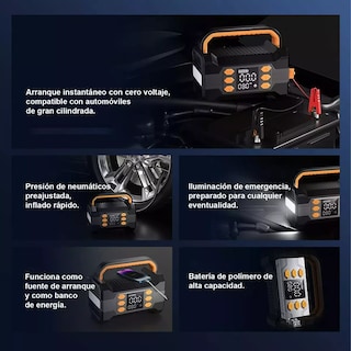 Foto 3 | Arrancador De Batería De Auto Portátil Inflador Rápido Eo Safe Imports Esi-18022 Negro