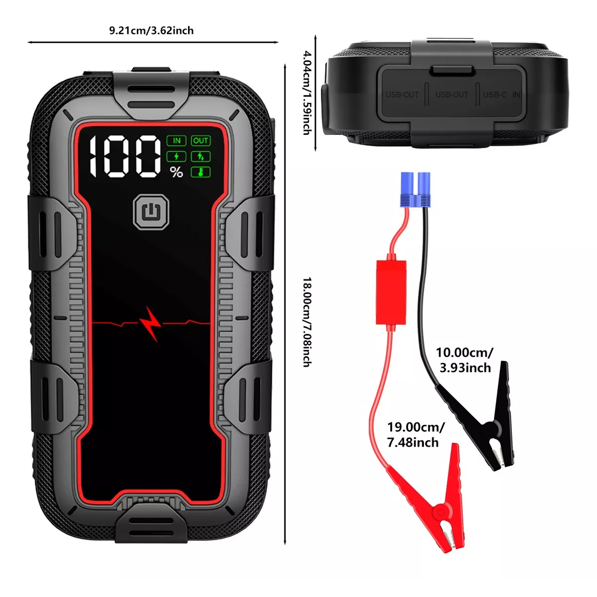 Foto 2 | Arrancador De Batería Para Coche Portátil Con Pantalla Eo Safe Imports Esi-18002 Multicolor