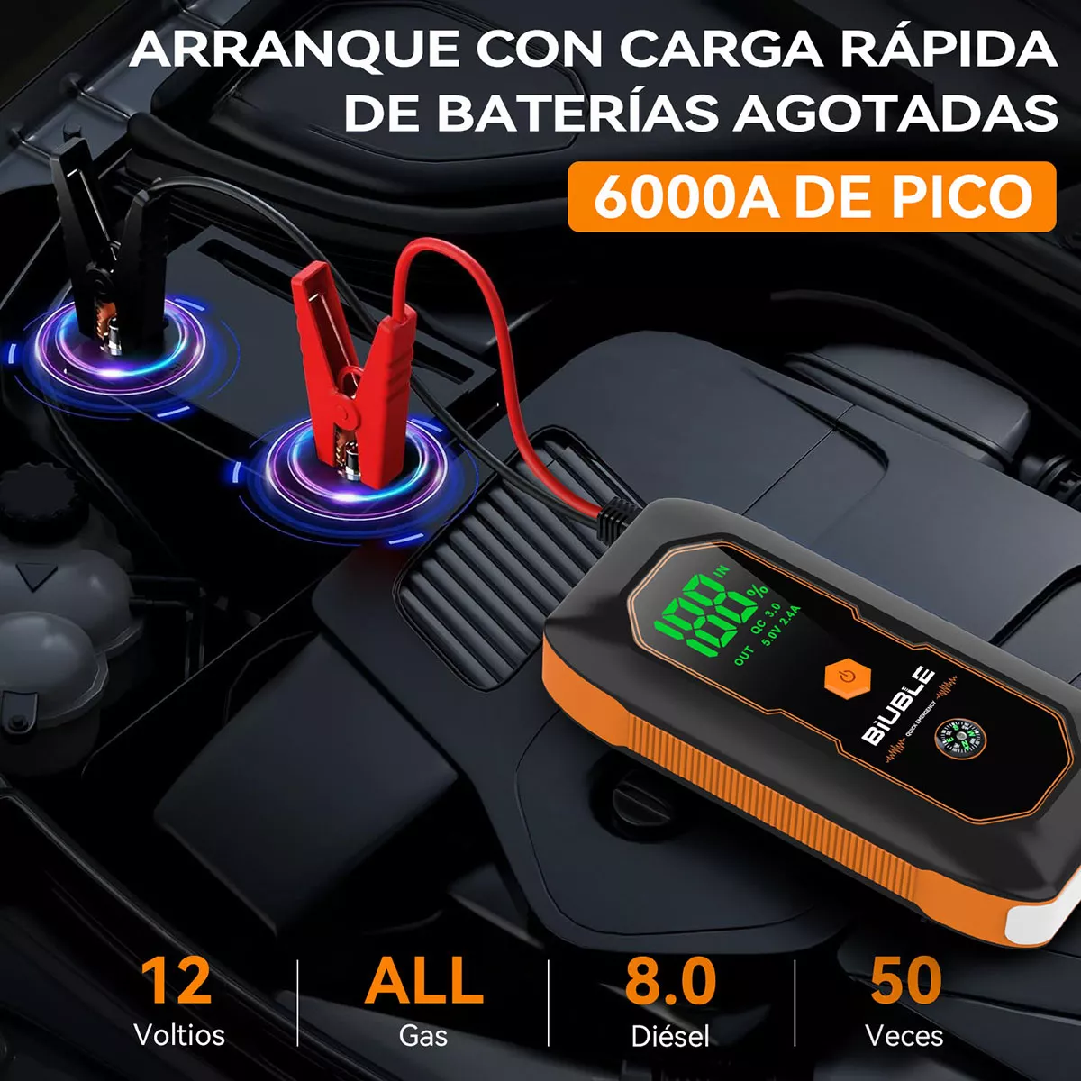 Foto 3 pulgar | Arrancador De Batería Seguridad Para Auto Y Moto Eo Safe Imports Esi-18003 Multicolor