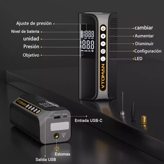 Foto 2 | Compresor Inflador Bombas de Aire para Coches Eo Safe Imports Esi-18020 Negro