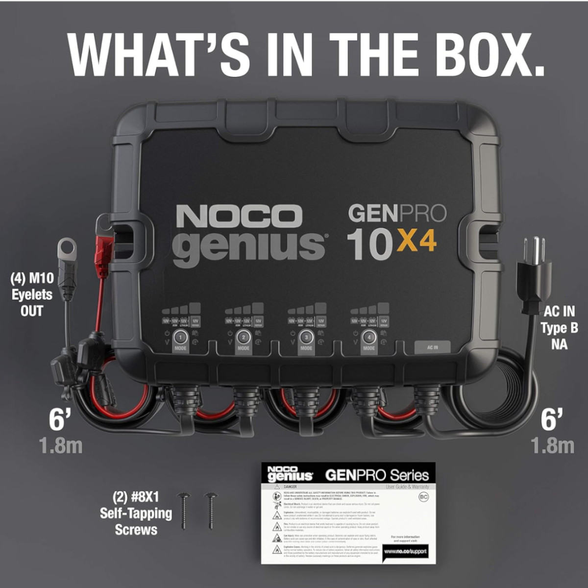Foto 5 pulgar | Cargador De Baterias Noco Genius Genpro 10x4 4 Bancos 40 Amp