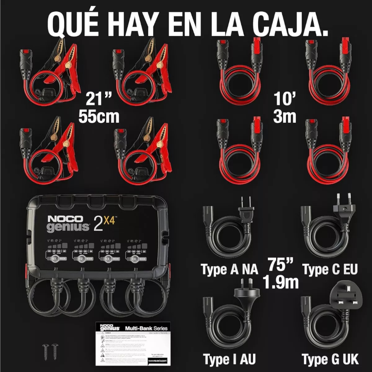Foto 5 pulgar | Cargador Baterías De Auto Noco Genius 2x4 8 Ampers 4 Bancos