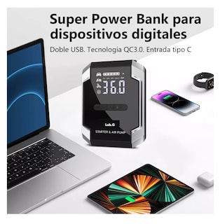 Foto 5 | Arrancador De Batería De Auto Lab.g Con Compresor De Aire 150psi Negro
