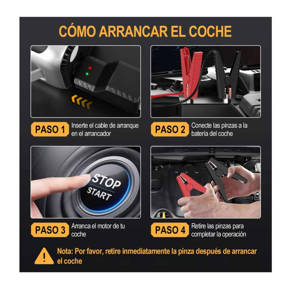 Foto 6 pulgar | Arrancador De Batería De Auto Portátil 4000a Inflador 150psi, Belug Gris