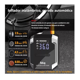 Foto 4 | Arrancador De Batería De Auto Con Compresor De Aire 150psi, Belug Negro