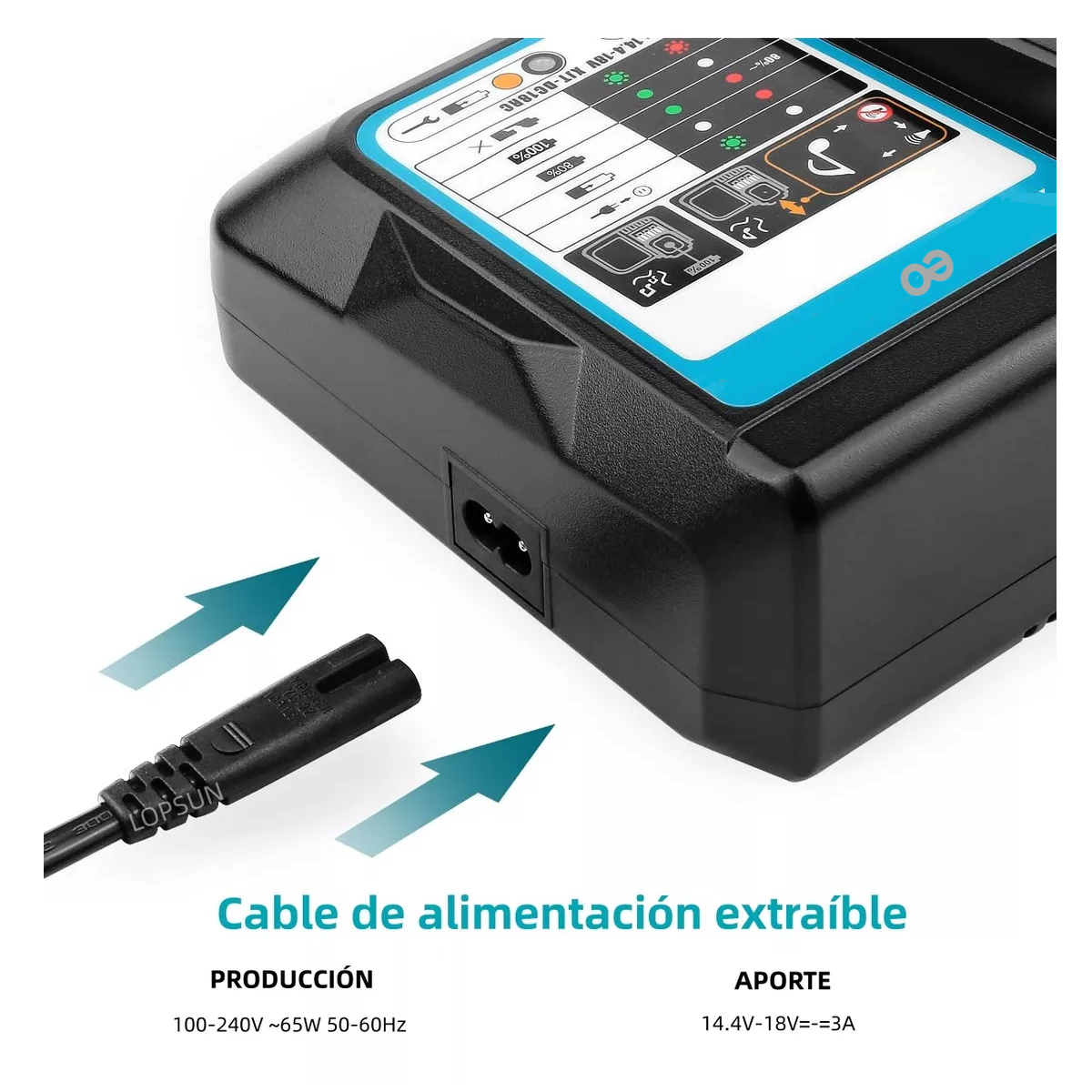 Foto 4 pulgar | Cargador Rápido para Batería  14.4v-18v Eo Safe Imports ESI-11813-1 Negro