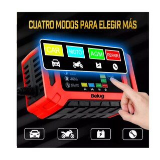 Foto 3 | Cargador Rápido Para Inteligente Batería De Coche 12v 6a, Belug Rojo/negro