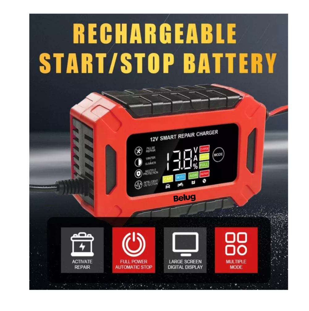 Foto 4 | Cargador Rápido Para Inteligente Batería De Coche 12v 6a, Belug Rojo/negro