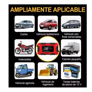 Foto 5 | Cargador Rápido Para Inteligente Batería De Coche 12v 6a, Belug Rojo/negro