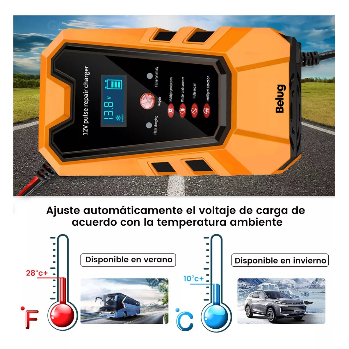 Foto 5 pulgar | Cargador Belug Rápido Para Batería De Coche Inteligente 12v 6a