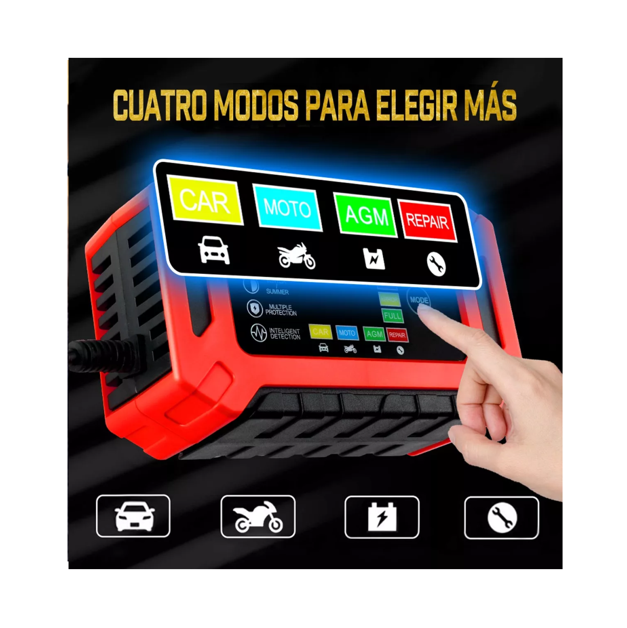 Foto 4 pulgar | Cargador Rápido Lab.g Para Inteligente Batería De Coche 12v 6a Rojo/negro