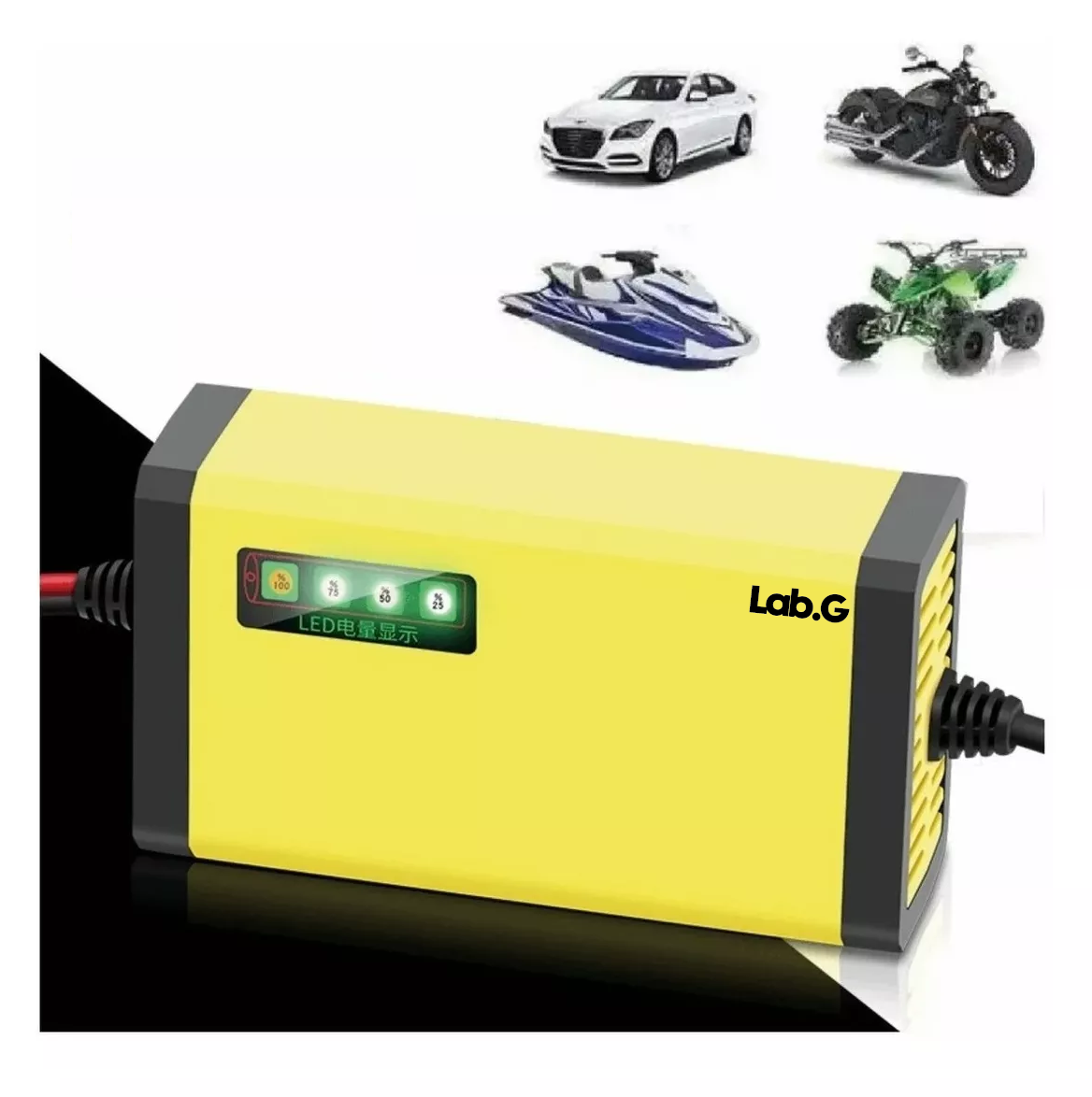 Foto 2 | Cargador De Batería De Auto Lab.g Moto Automático Inteligente 12v, Amarillo