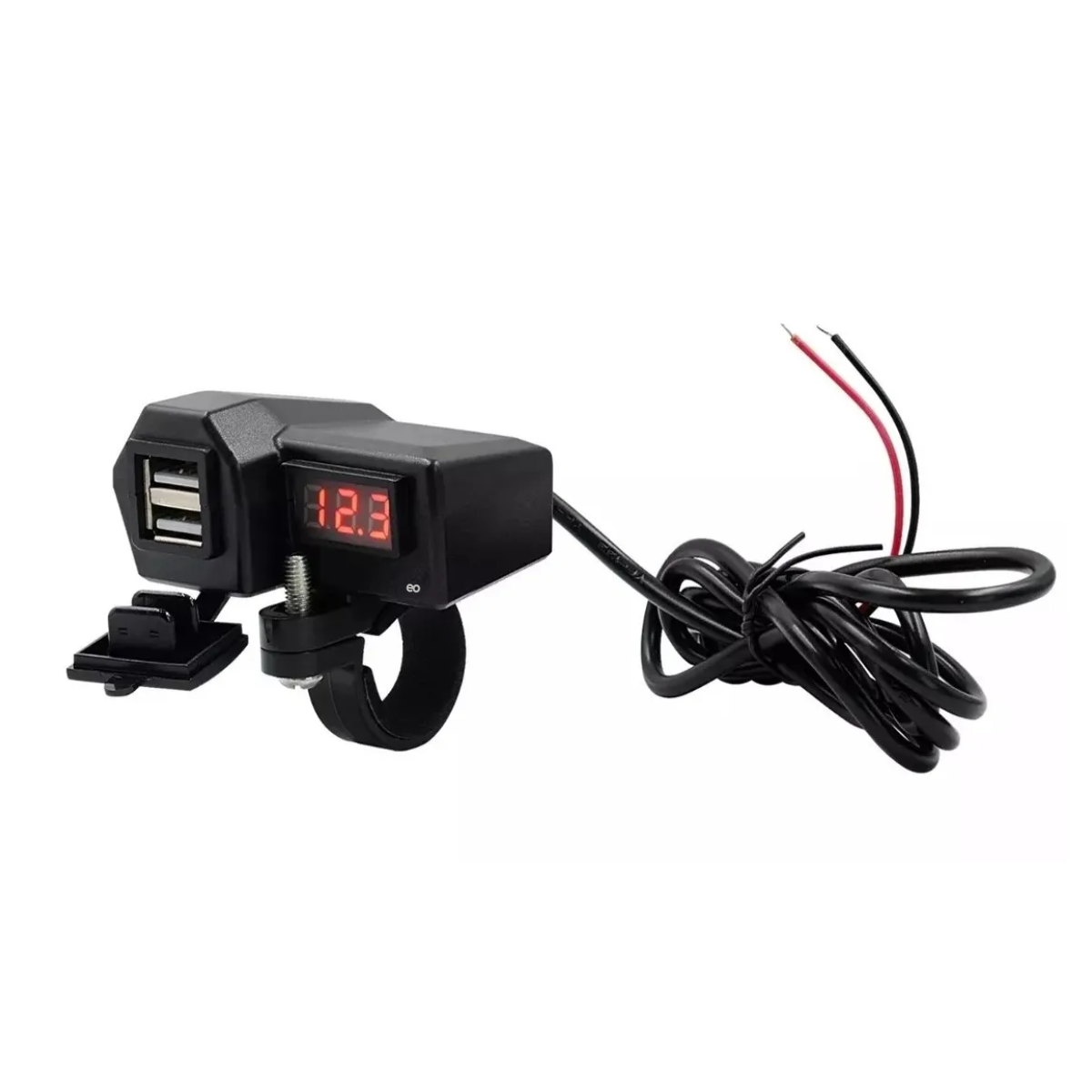 Cargador De Celular Usb Con Pantalla De Voltaje Para Moto Eo Safe Imports Esi-18977 Negro