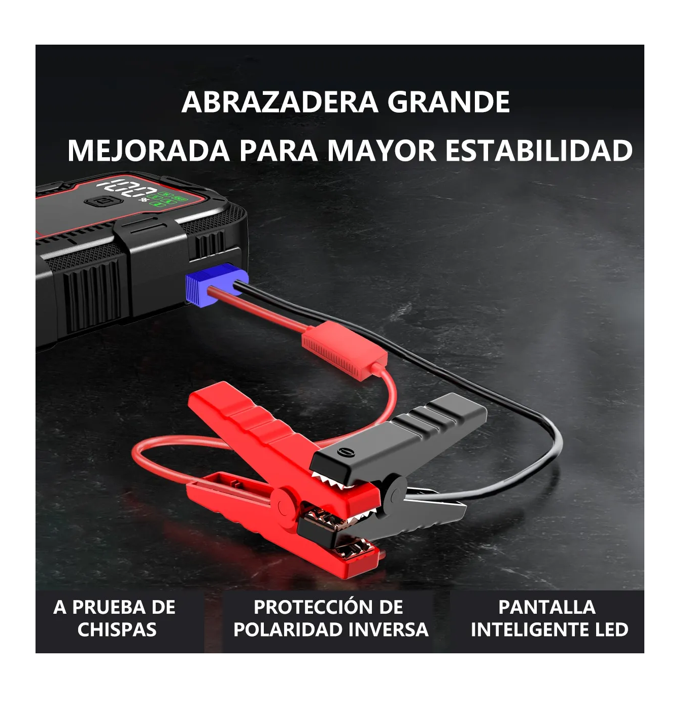 Foto 5 pulgar | Arrancador De Batería Para Coche Portátil 5000a Con Pantalla Negro Rojo