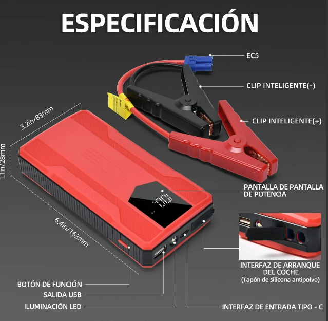 Foto 4 | Xtellar 6000a - Arrancador De Batería Y Cargador Portátil Multiuso