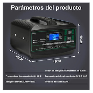 Foto 5 | Cargador de Batería Inteligente Automático para Auto Belug Negro