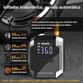 Foto 4 | Arrancador de Batería para Auto + Compresor de Aire 150psi Negro
