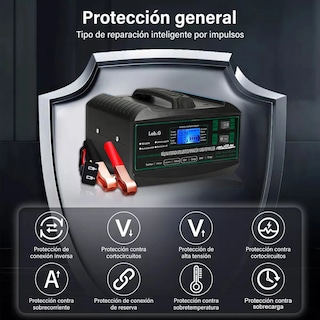 Foto 2 | Cargador De Baterías Inteligente Automático Para Auto Y Moto Negro