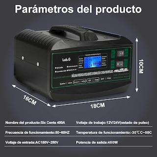 Foto 3 | Cargador De Baterías Inteligente Automático Para Auto Y Moto Negro