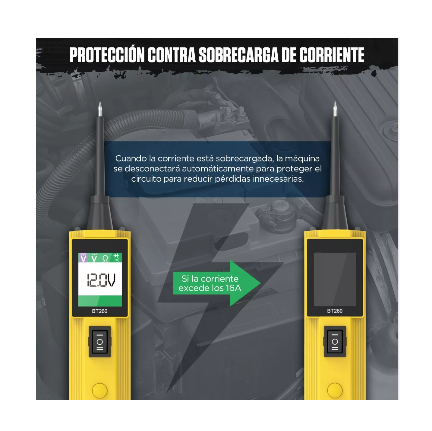 Foto 5 | Tester Para Circuito Automotriz Autool Bt260 Para 6v/12v/24v Belug  Amarillo/negro